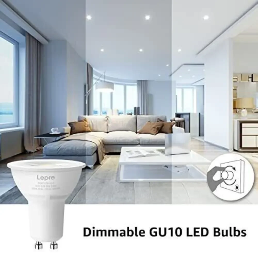 Lepro GU10 LED Bulb Dimmable, 50W Halogen Equivalent Light Bulbs, 5.5W 5000K - Picture 2 of 11
